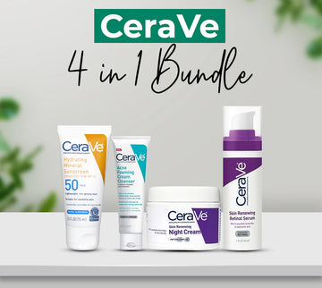 CeraVe 4-in-1 Skincare Kit – Cleanser, Serum, Sunblock & Night Cream