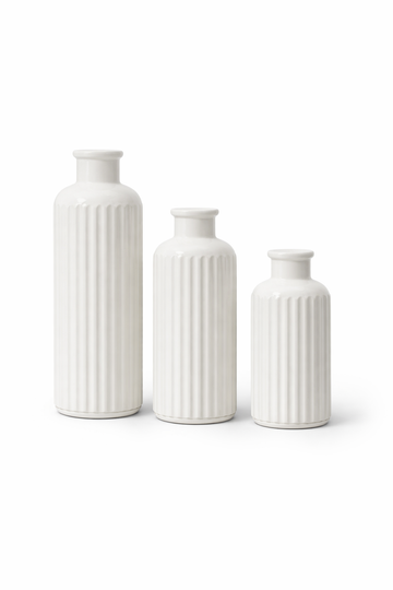Set Of 3 Ribbon Ceramics Vase,Home Decor,Kitchen Decor ,Office Decor
