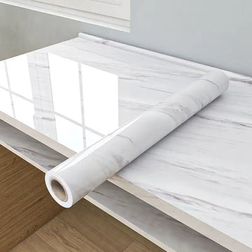 Marble Sheet Sticker | White & Grey | Best Quality | 60 x 200 cm